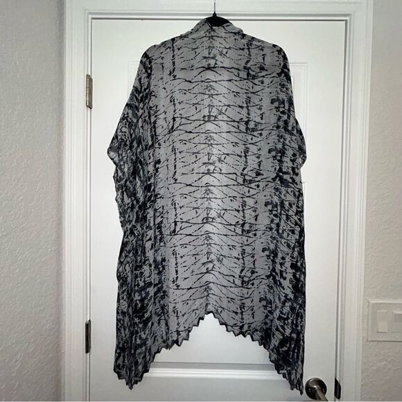 Soft Surroundings Tie Dye Mix Print Open Front Kimono Shawl Top - Picture 11 of 11